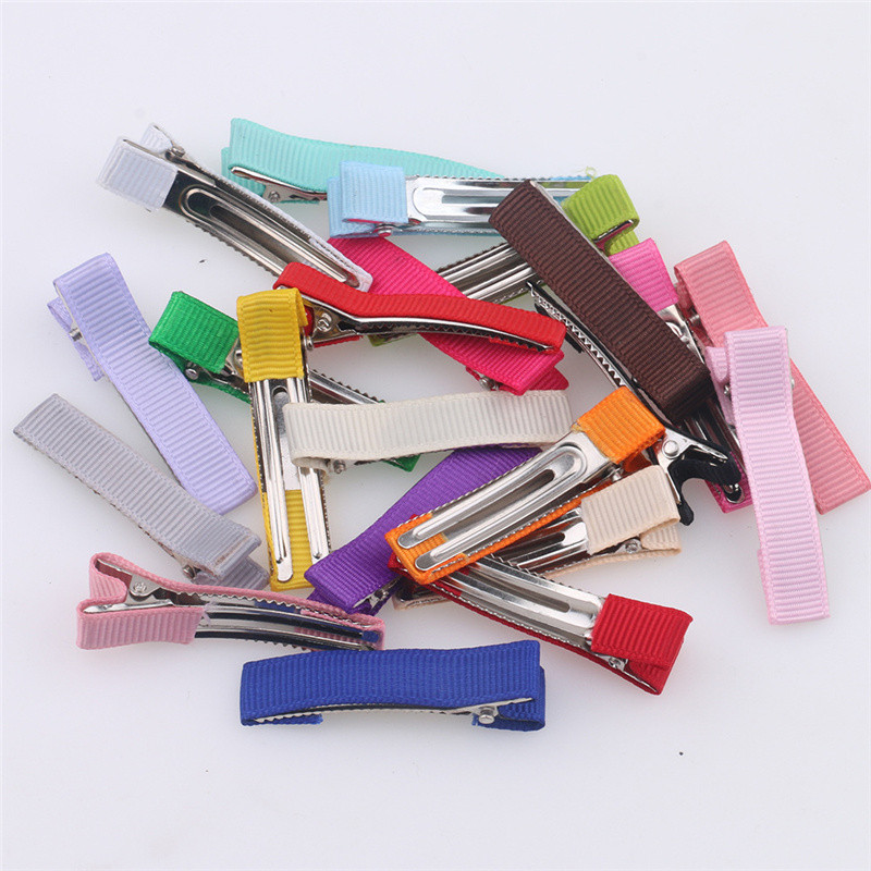 20 kom/lot 50 mm Grosgrain vrpce obložene aligator štipaljkama za kosu s dvostrukim zupcima za mašne za kosu Cvjetni obrt DIY dodaci