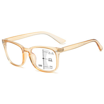 YOOSKE Модни мултифокални прогресивни очила за четене Мъжки Квадратни очила със синя светлина Компютърни очила Дамски диоптри против отблясъци UV400