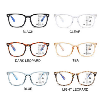 YOOSKE Модни мултифокални прогресивни очила за четене Мъжки Квадратни очила със синя светлина Компютърни очила Дамски диоптри против отблясъци UV400