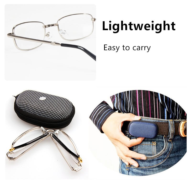 PANDER Mini sklopive preklopne naočale za čitanje s kućištem Visokokvalitetne muške ženske naočale s povećalom za prozbiopiju 1.0 2.5 1.5