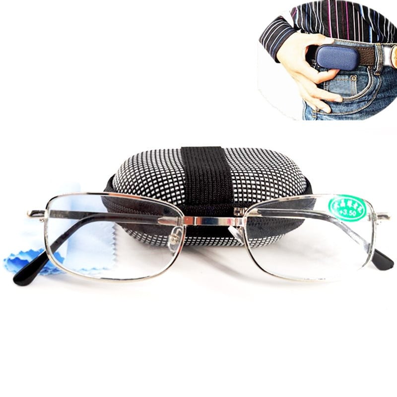 PANDER Mini sklopive preklopne naočale za čitanje s kućištem Visokokvalitetne muške ženske naočale s povećalom za prozbiopiju 1.0 2.5 1.5