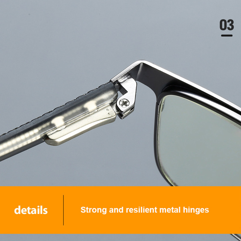 YOOSKE muške poslovne naočale za čitanje, čvrste, elastične metalne naočale za oči, muške naočale s dioptrijom i četvrtastim okvirom