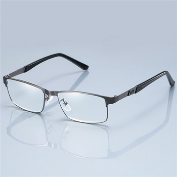 Модни класически бизнес очила за четене за мъже Анти синя светлина Пресбиопични очила Метални оптични компютърни четци +1,0 ~ 4,0