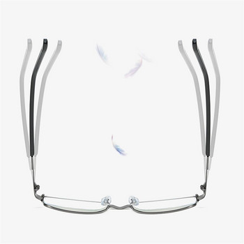Модни класически бизнес очила за четене за мъже Анти синя светлина Пресбиопични очила Метални оптични компютърни четци +1,0 ~ 4,0