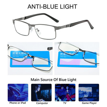 Μόδα Κλασικά επαγγελματικά γυαλιά ανάγνωσης για άντρες Anti Blue Light Πρεσβυωπικά γυαλιά Μεταλλικά οπτικά αναγνώστες υπολογιστή +1,0 ~ 4,0