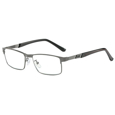 Madingi klasikiniai verslo skaitymo akiniai vyrams Anti Blue Light Presbyopical akiniai Metaliniai optiniai kompiuterių skaitytuvai +1.0 ~ 4.0