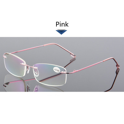 Elbru Vīriešu Sieviešu bezmalu lasīšanas brilles Anti Blue Light Ultralight Memory Titanium Presbyopic Brilles Brilles Dioptrija+1,0+4,0