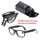 Sklopive naočale za čitanje Muškarci Žene sklopive naočale za dalekovidnost protiv plave svjetlosti s kućištem Vision Care +1,0~4,0