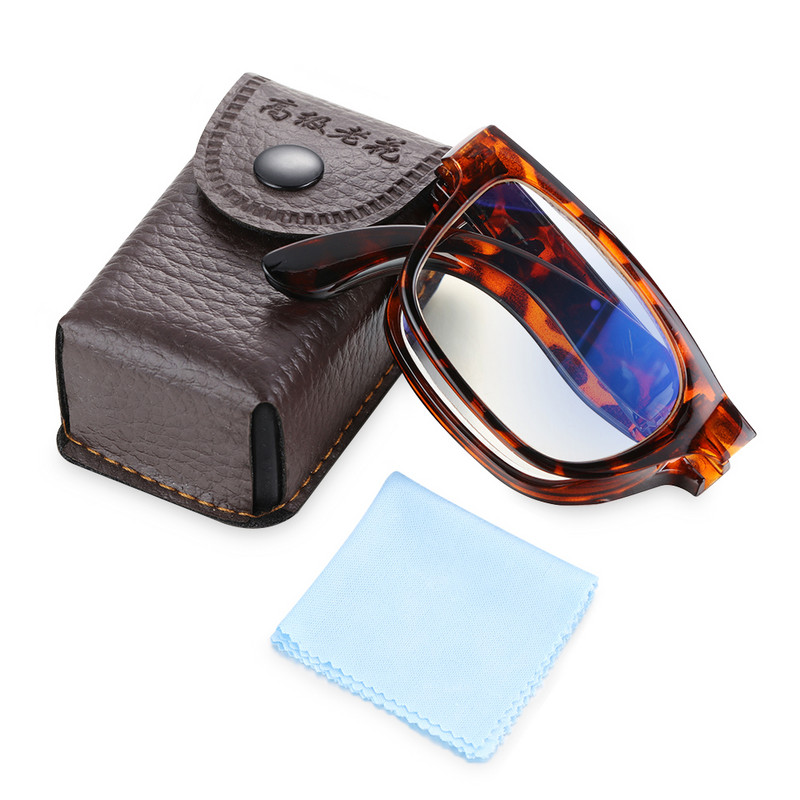 Sklopive naočale za čitanje Muškarci Žene sklopive naočale za dalekovidnost protiv plave svjetlosti s kućištem Vision Care +1,0~4,0