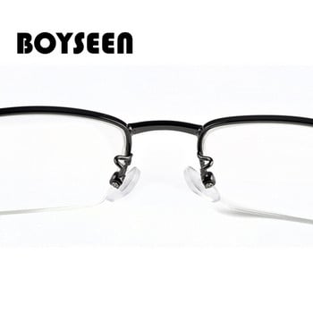 BOYSEEN Ανδρικά γυαλιά μνήμης μισού σκελετού Fashion Metal Ultralight Myopia Finished Glasses 0962