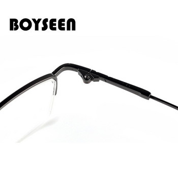 BOYSEEN Ανδρικά γυαλιά μνήμης μισού σκελετού Fashion Metal Ultralight Myopia Finished Glasses 0962