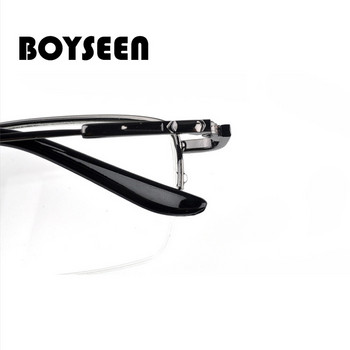 BOYSEEN Ανδρικά γυαλιά μνήμης μισού σκελετού Fashion Metal Ultralight Myopia Finished Glasses 0962