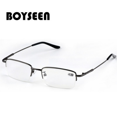 BOYSEEN Ανδρικά γυαλιά μνήμης μισού σκελετού Fashion Metal Ultralight Myopia Finished Glasses 0962