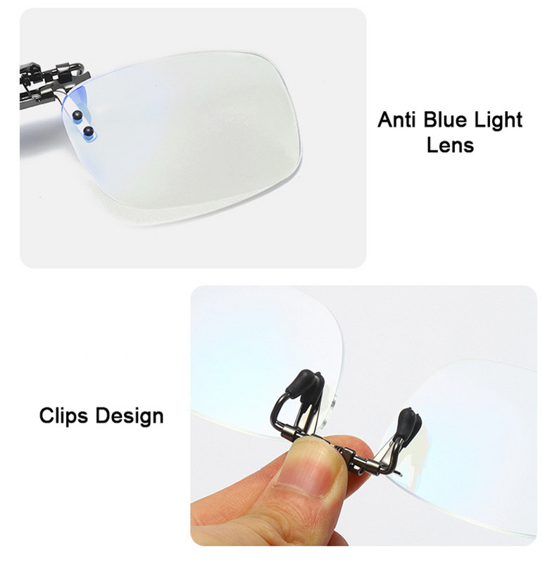 Itin lengvi anti-mėlynos šviesos segtukai skaitymo akiniai didintuvas moterims vyrams be rėmelių atverčiamas dangtelis, hiperopija, akiniai, užsegimas ant lęšių +1~+4