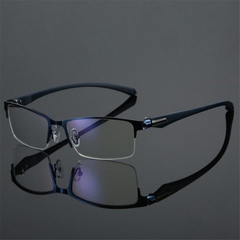 Мъжки очила с диоптър с половин рамка, късогледство, метални литературни студентски очила с рецепта, мъжки SPH 0 -1,0 -1,5 -2,0 -2,5 до -6,0
