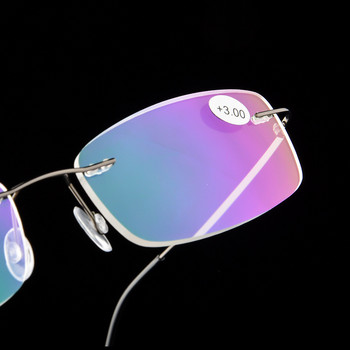 Супереластични сгъваеми очила за четене от титаниева сплав без рамки Очила за пресбиопия за мъже и жени +1,0+1,5+2,0+2,5+3,0+3,5+4