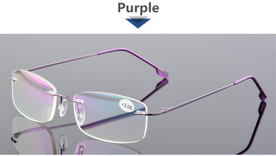 Superelastingi sulankstomi titano lydinio be rėmeliai skaitymo akiniai iki matymo akiniai, skirti vyrams +1,0+1,5+2,0+2,5+3,0+3,5+4