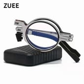 Lugemisprillid Kaasaskantavad Kokkupandavad Meeste Metallist Ümmargune Kandiline Anti Blue Light Prillid Presbüoopia Prillid Raam Diopter +1,0 kuni +4.