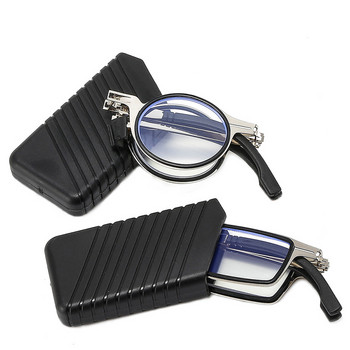 Очила за четене Преносими сгъваеми мъжки метални кръгли квадратни очила против синя светлина Рамка на очила за пресбиопия Диоптър +1,0 до +4.