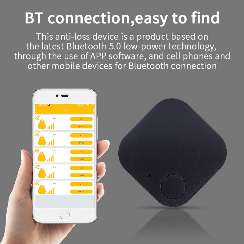 Mini GPS sekimo priemonė Mobilus Bluetooth belaidis lokatorius Naminių gyvūnėlių raktų sekimo ieškiklis Vaiko krepšio piniginės pakabinamas elektroninis lokatorius