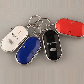 LED Whistle Key Finder Αναβοσβήνει Beeping Ήχος Ελέγχου Συναγερμός Anti-Lost Key Locator Finder Finder with Key Ring Mini Keychain