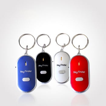 Έλεγχος ήχου Lost Key Finder Locator Keychain LED Light Torch Mini Portable Whistle Key Finder Σε απόθεμα 11