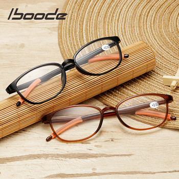 iboode Нови свръхлеки очила за четене Жени Мъже TR90 Гъвкави прозрачни лещи Очила за пресбиопия +1,0 до 4,0 Очила за четене на възрастни