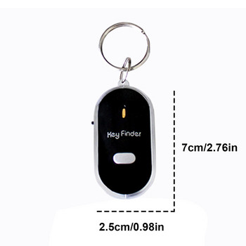 Безжичен мини ключодържател Anti-Lost Whistle Локатор за управление на звука Дистанционно устройство за проследяване на аларма с LED търсач на ключодържател