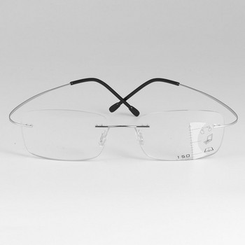 Очила без рамка Рамка без рамки Мултифокусно прогресивно стъкло за четене за жени Мъже Очила с пресбиопия Лупа Старец