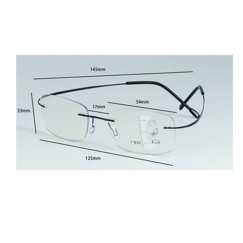 Berėmių akinių rėmelis be apvado daugiafokusinis progresyvus skaitymo stiklas moterims Vyrams Presbyopical Akiniai Didintuvas Senas Vyras