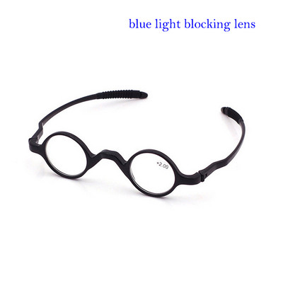BEGREAT Muškarci Žene Naočale za čitanje Ultralake naočale Okrugli mali okvir koji blokira plavu svjetlost TR90 Naočale za oči očki dlâ zrenja