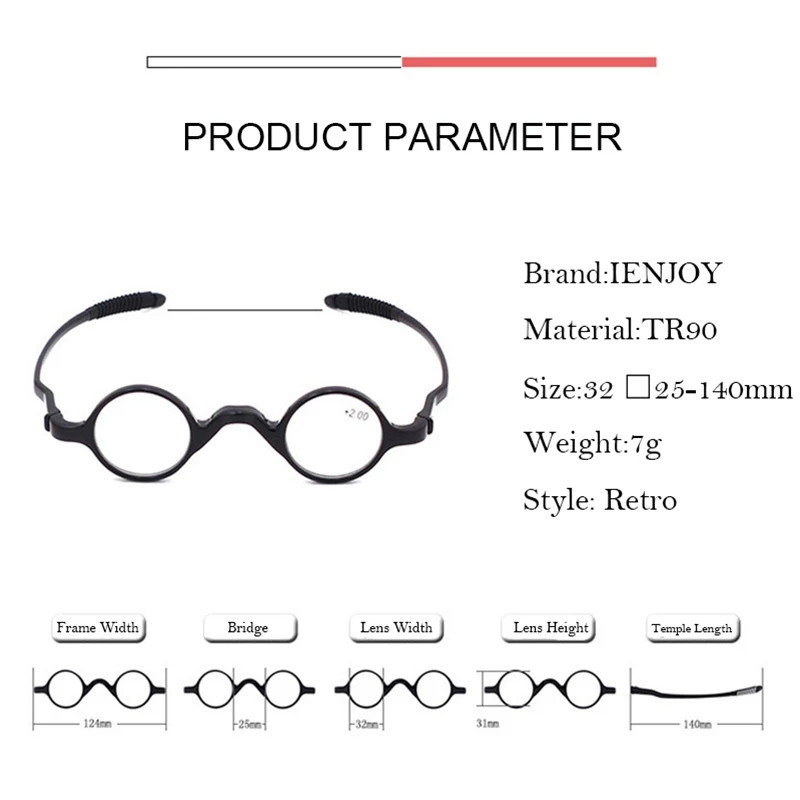 BEGREAT Muškarci Žene Naočale za čitanje Ultralake naočale Okrugli mali okvir koji blokira plavu svjetlost TR90 Naočale za oči očki dlâ zrenja