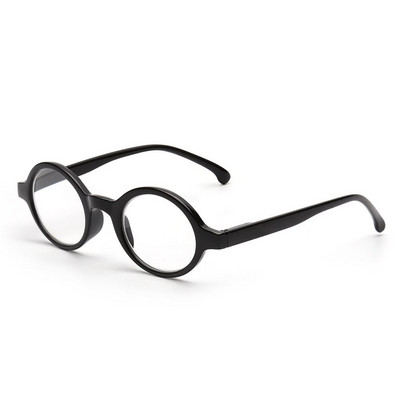 JM Spring Hinge Round Reading Glasses Women Men Diopter Magnifier Presbyopic Glasses Black +0.5 +6