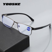 YOOSKE Ανδρικά επαγγελματικά γυαλιά ανάγνωσης Anti Blue Light Blocking Resin Plus Diopter Συνταγογραφικοί φακοί γυαλιών +1,00 έως +4,00