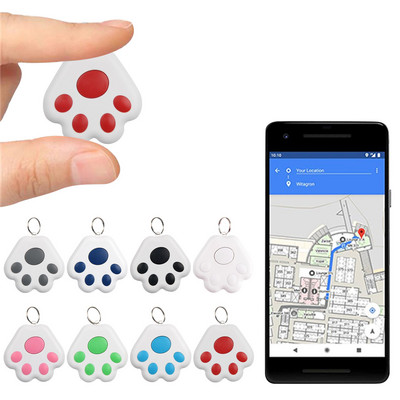 Mini Dog Paw Gps Tracker Bluetooth Anti-lost Alarm Gps Locator Smart Wallet Key Finder Tag Keychain Pet Dog Child Tracker