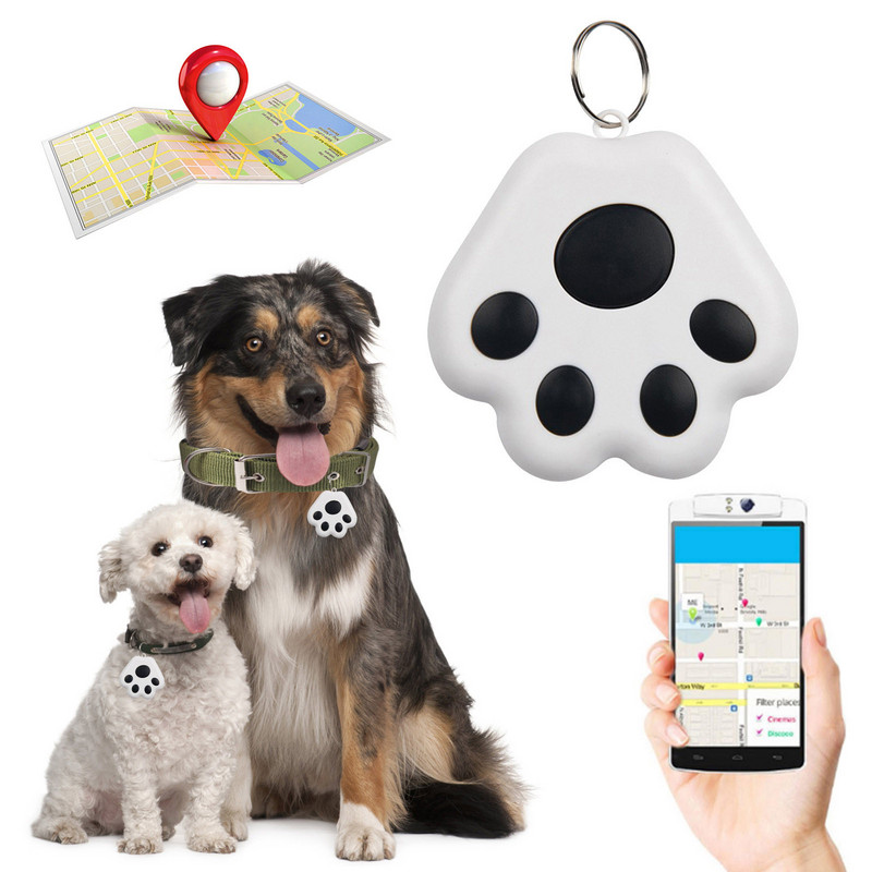 Mini Dog Paw GPS Tracker Bluetooth Anti-Lost Alarm GPS Locator Pametni novčanik Key Finder Tag Keychain Pet Dog Child Tracker