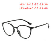 Retro književno završene naočale za kratkovidnost Ženske ultralake TR90 ovalne prozirne leće Kratkovidne naočale -0,5 -1,0 do -6,0