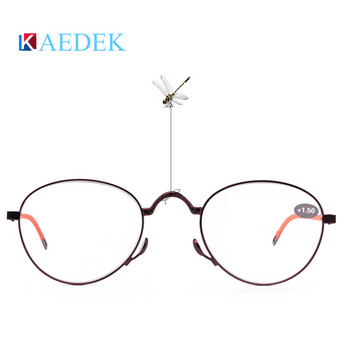 KAEDEK Дамски мъжки очила за четене Преносими мини очила за пресбиопия Далекогледство Увеличителни очила с диоптър Метална панта Грижа за зрението