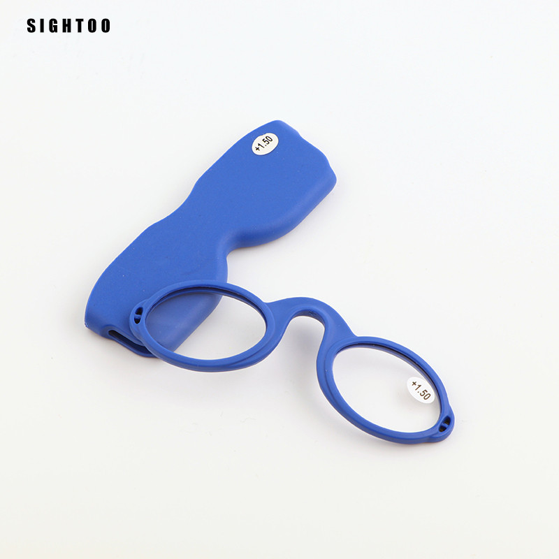 Sighttoo mini novčanik prijenosne kopče za nos naočale za čitanje za muškarce žene TR visokokvalitetne plastične naočale za čitanje bez nogu s futrolom