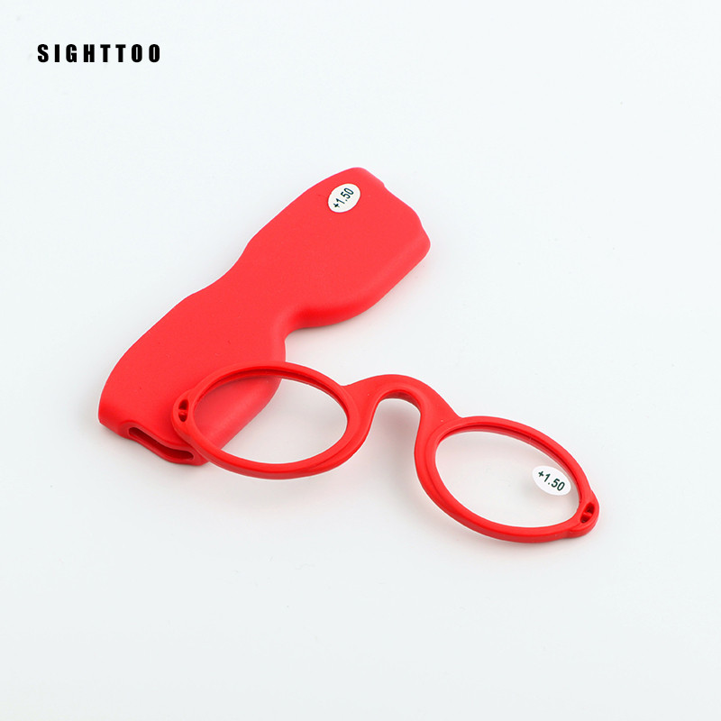 Sighttoo mini novčanik prijenosne kopče za nos naočale za čitanje za muškarce žene TR visokokvalitetne plastične naočale za čitanje bez nogu s futrolom