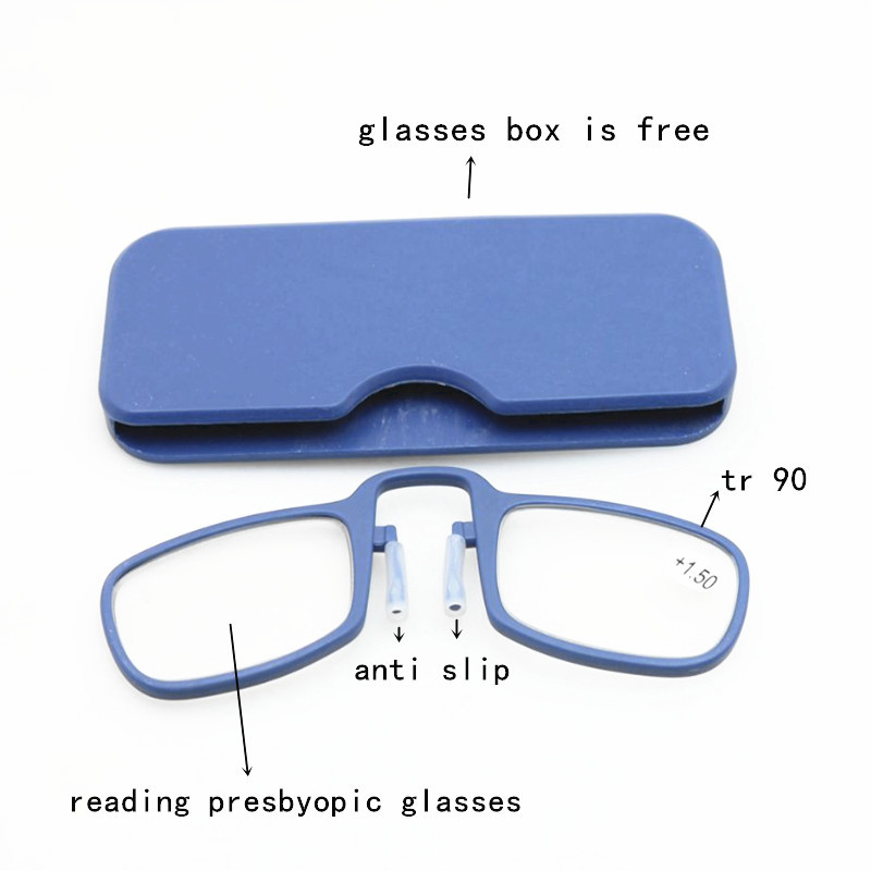 2019 Νεότερο Mini Sticky Glasses Reading Nose Clip σε γυαλιά πρεσβυωπίας Ανδρικός και γυναικείος γυάλινος σκελετός μαύρος υψηλής ποιότητας Unisex