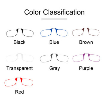 Мини щипка за нос върху стъкло за четене Мъже за жени Преносими очила за лупа без рамки Очила за пресбиопия Дамски