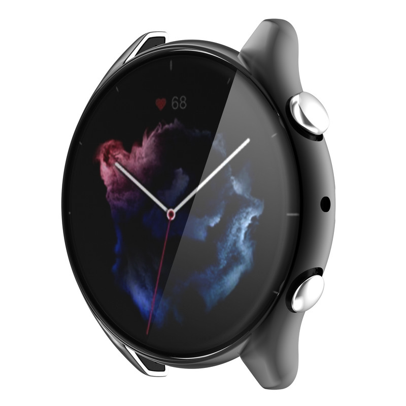 Täisekraani kaitsekile Amazfit GTR 3 pro ümbrisele nutikella silikoonist kaitsekate Amazfit GTR3/2/2e ümbrise kaitseraua jaoks