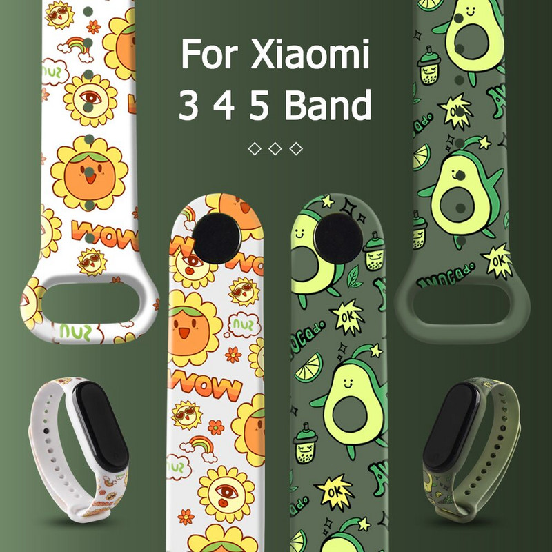 Remen za Xiaomi Mi Band 7 6 5 4 3 Printed narukvica TPU zamjena narukvica za Mi Band 7 6 5 remen za pametni sat