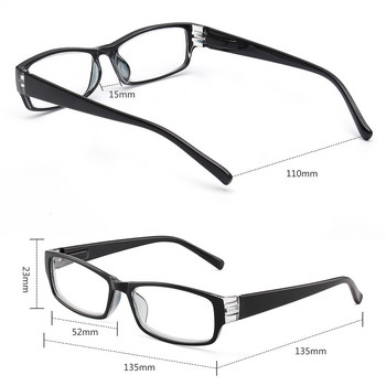 JM Rectangle Γυναικείες Ανδρικά γυαλιά ανάγνωσης Μεγεθυντικός φακός με ελατήριο μεντεσέδες διόπτρας Πρεσβυωπικά γυαλιά ανάγνωσης Τετράγωνο
