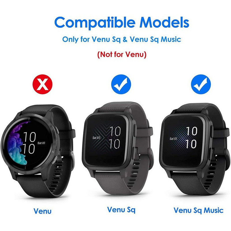 TPU галванизиран калъф Защитен капак за Garmin Venu SQ Garmin Venu SQ Music Bumper Screen Protector