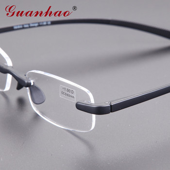Guanhao Soft Ultralight TR90 Frame Rimless Γυαλιά Ανάγνωσης Ανδρικά Γυαλιά Γυαλιά Γυαλιά Γυαλιά ανάγνωσης Θήκη γυαλιών 1.0 1.5 2.0