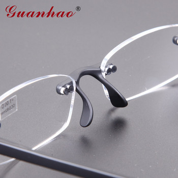 Guanhao Soft Ultralight TR90 Frame Очила за четене без рамки Мъже Жени Очила Калъф за четец на очила 1.0 1.5 2.0