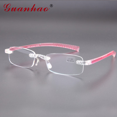 Guanhao Soft Ultralight TR90 okvir za naočale za čitanje bez okvira muškarci žene naočale čitač naočale futrola 1.0 1.5 2.0