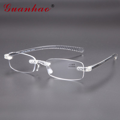 Guanhao Soft Ultralight TR90 okvir za naočale za čitanje bez okvira muškarci žene naočale čitač naočale futrola 1.0 1.5 2.0